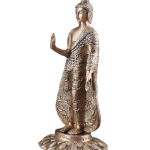 Pure Brass Standing Buddha Fully Engraved - Sacred Temple Art | Jaipurio